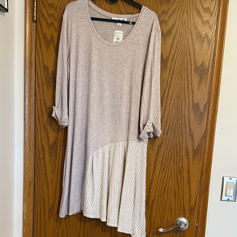 New Women's Beige Asymmetrical Top dress